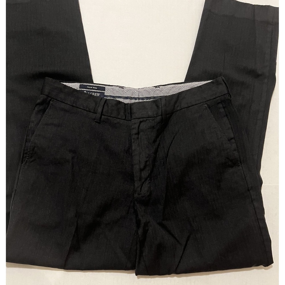 J. Crew Italian Wool Flat Front Adjustable Waist Casual Pants Black‎ Size 32x32